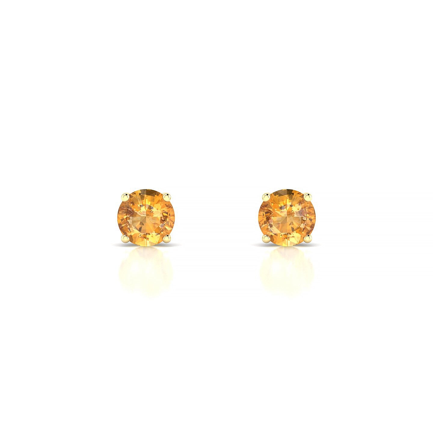 Radiance | 18k Yellow Gold 4.5 mm Round Citrine Earrings