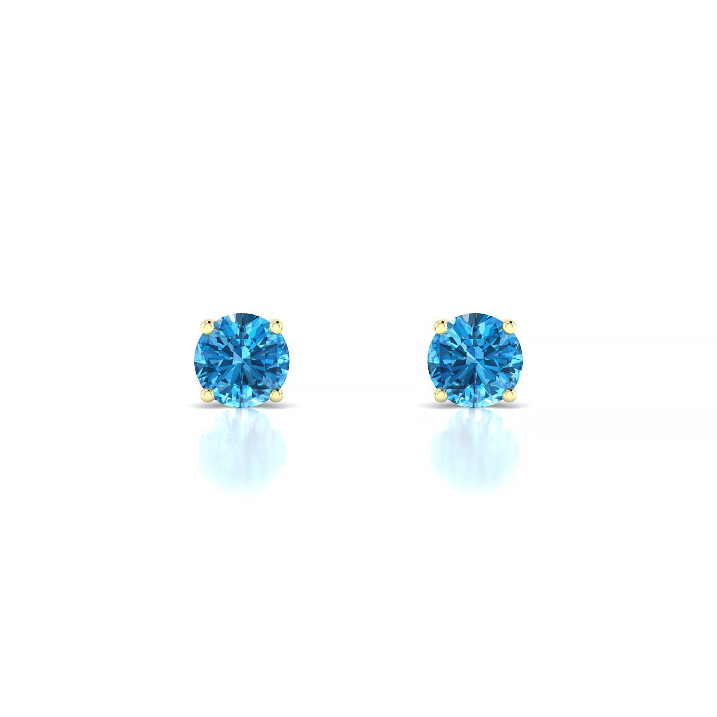 Radiance | 18k Yellow Gold 4.5 mm Round Topaz Earrings