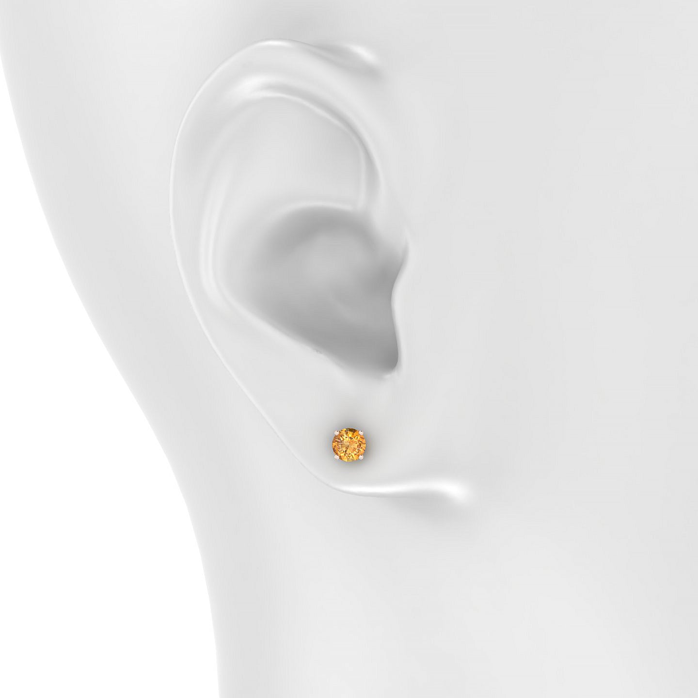 Radiance | 18k Rose Gold 4.5 mm Round Citrine Earrings