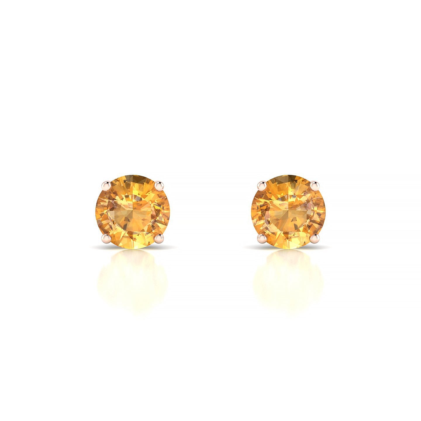 Radiance | 18k Rose Gold 6 mm Round Citrine Earrings