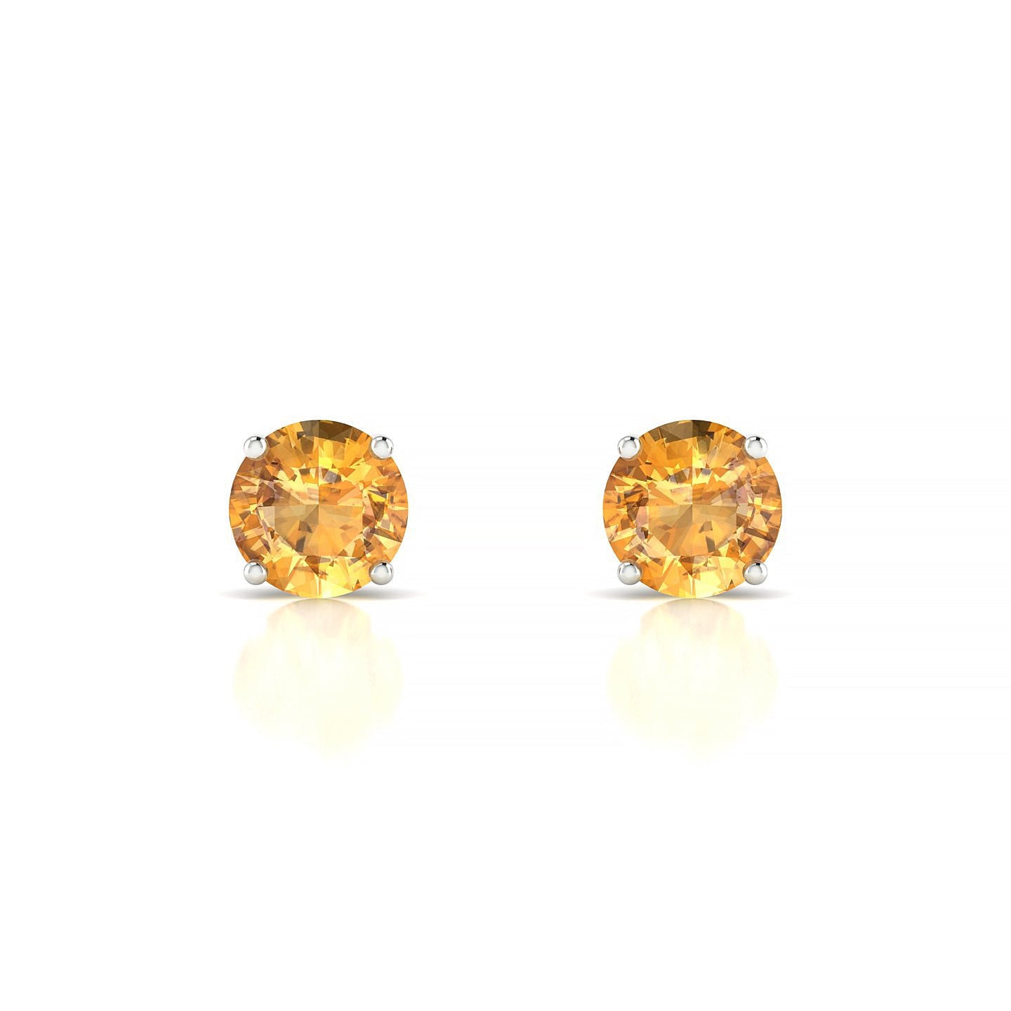 Radiance | 18k White Gold 6 mm Round Citrine Earrings
