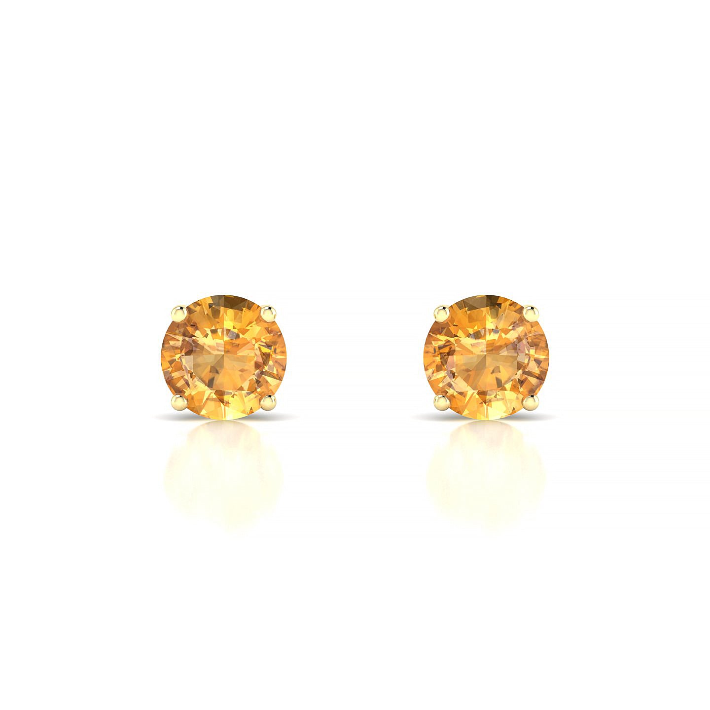 Radiance | 18k Yellow Gold 6 mm Round Citrine Earrings