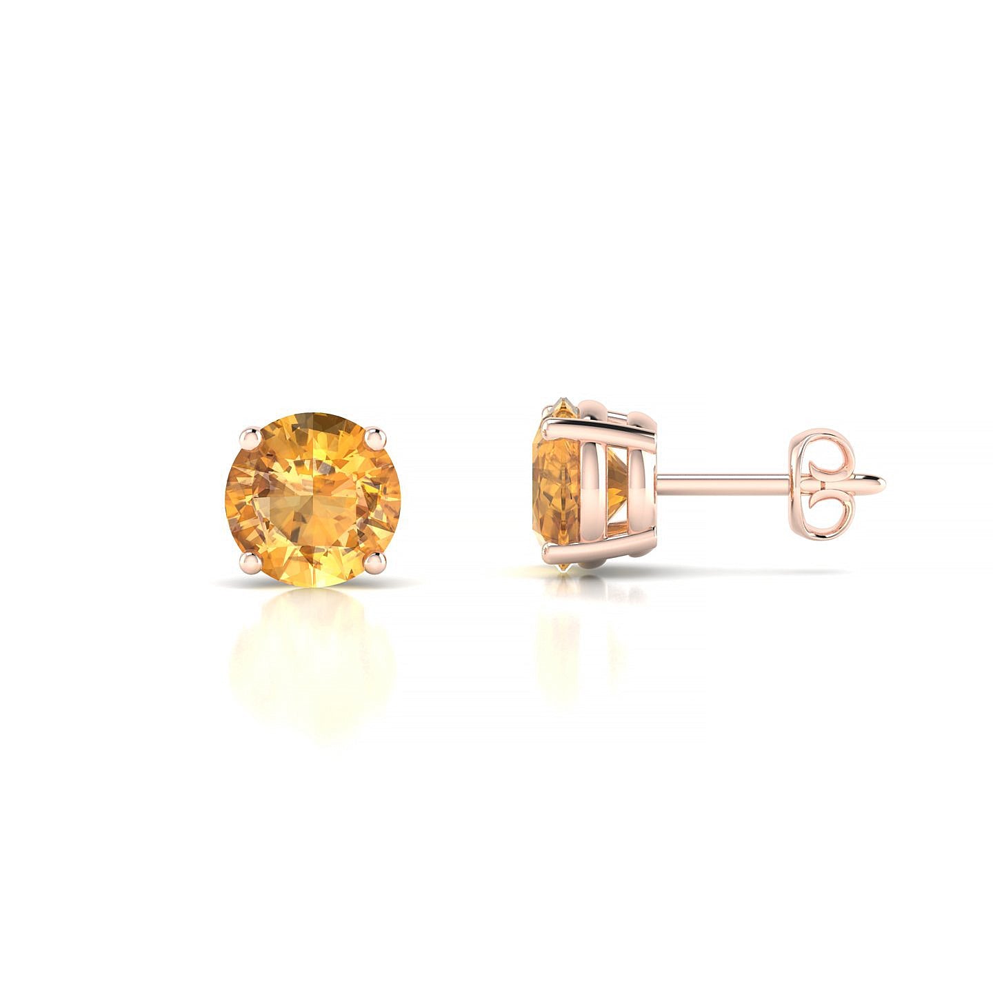 Radiance | 18k Rose Gold 6 mm Round Citrine Earrings