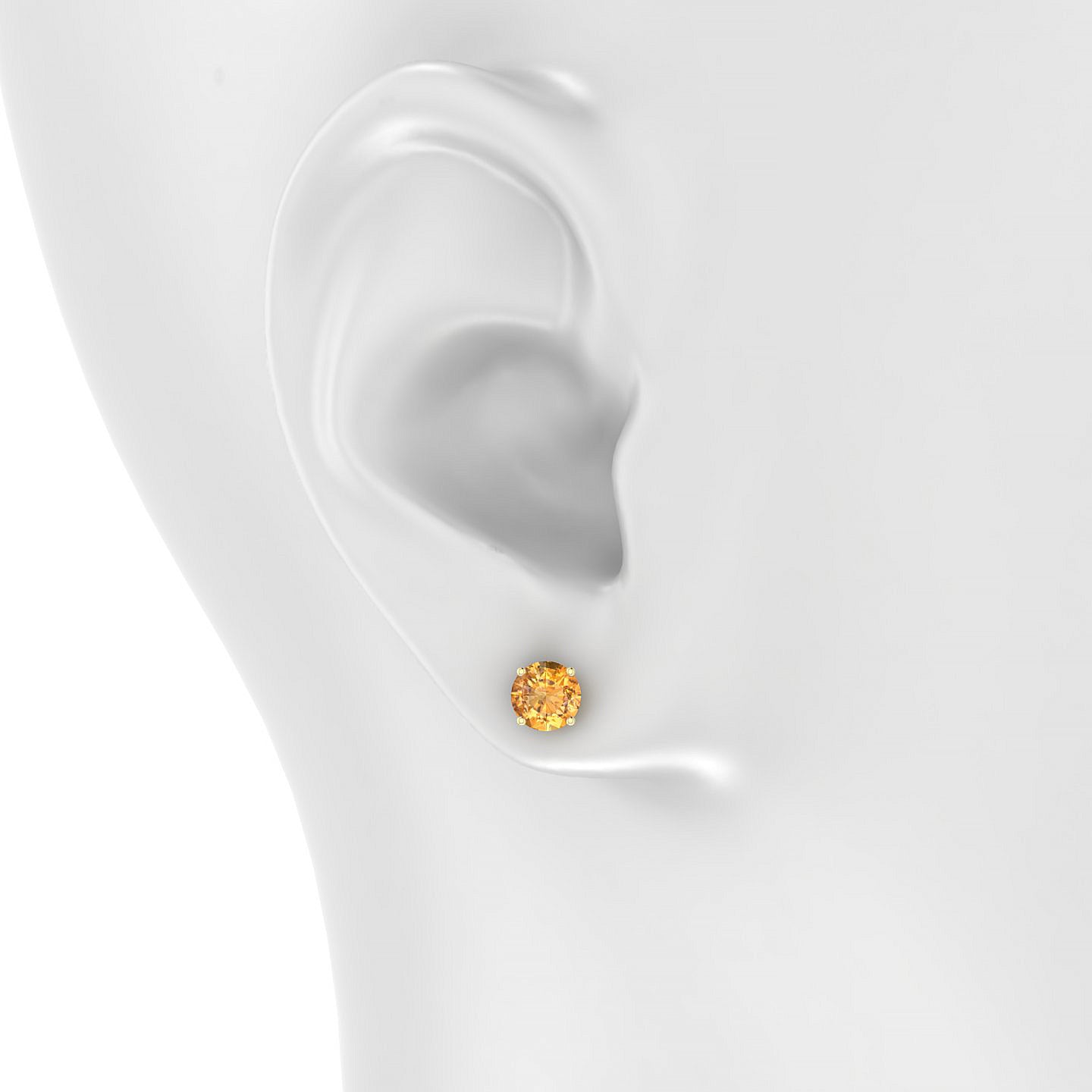 Radiance | 18k Yellow Gold 6 mm Round Citrine Earrings
