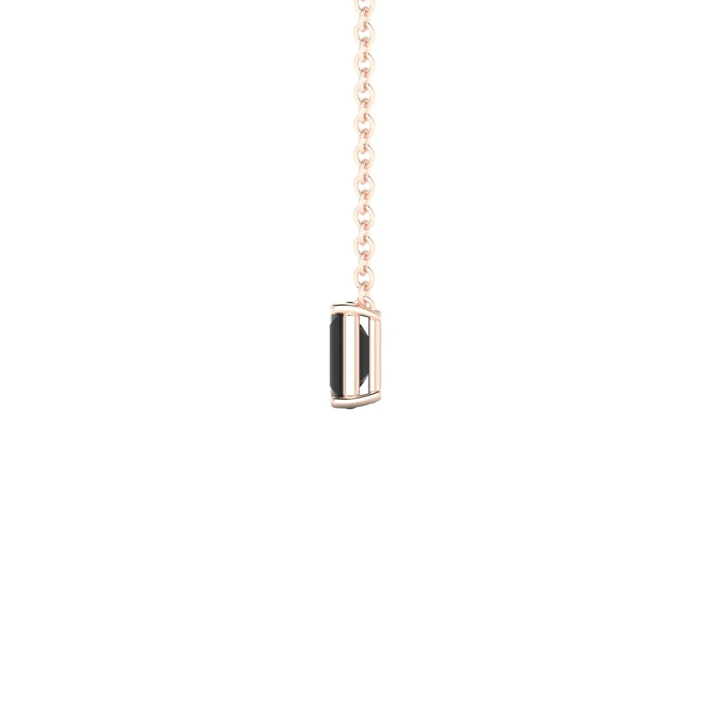 Radiance | 18k Rose Gold 5 x 3 mm Emerald Black Diamond Pendant