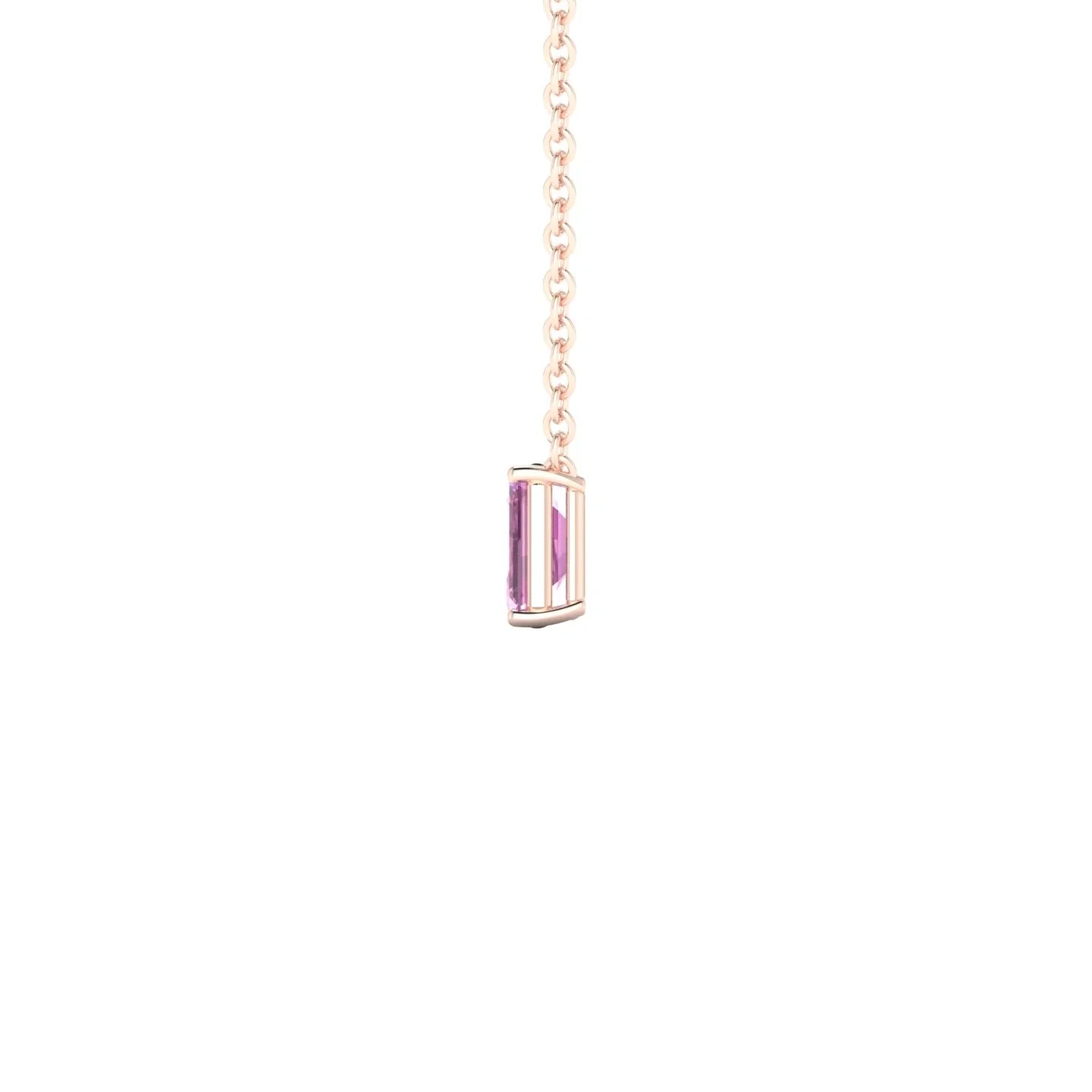 Radiance | 18k Rose Gold 5 x 3 mm Emerald Pink Sapphire Pendant