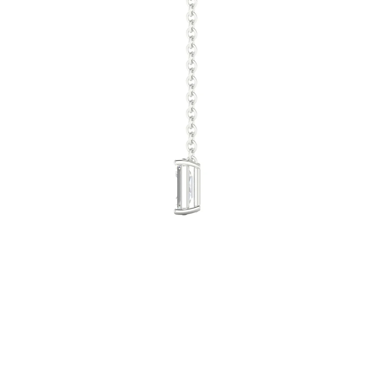Radiance | 18k White Gold 5 x 3 mm Emerald Diamond Pendant