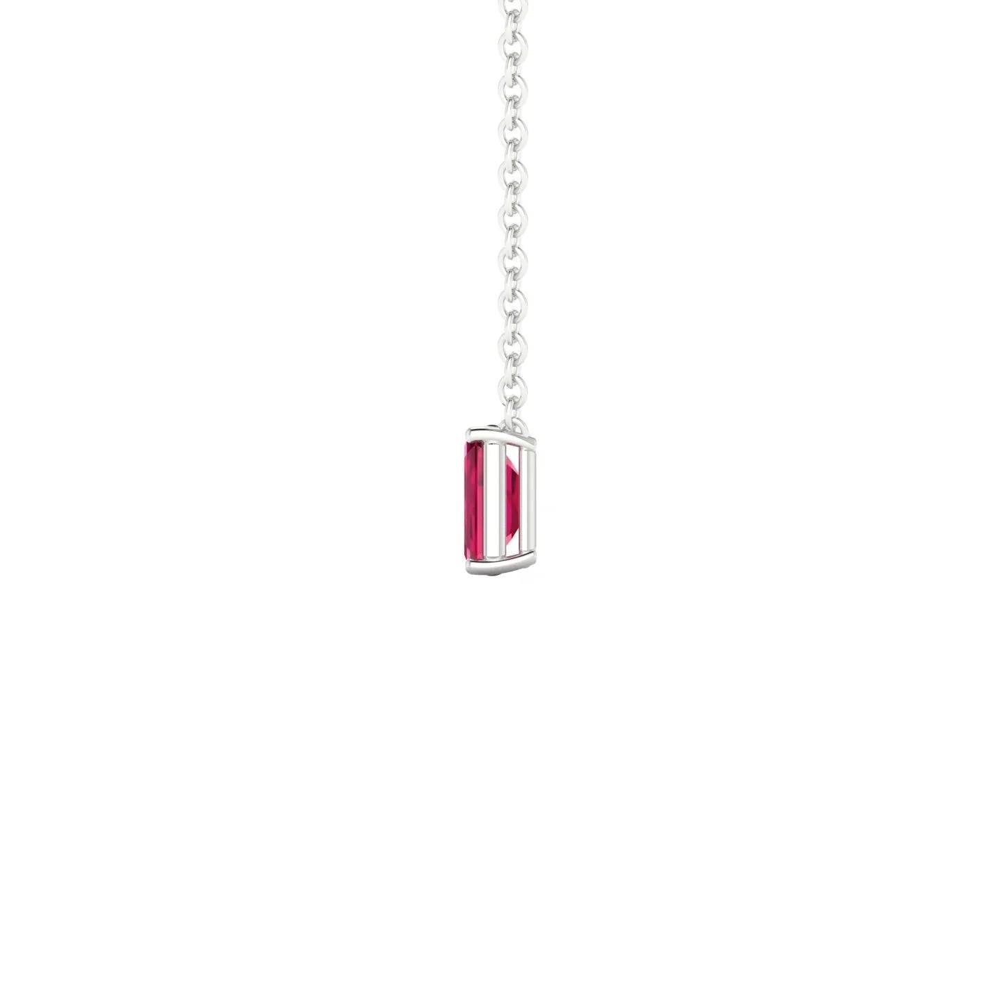 Radiance | 18k White Gold 5 x 3 mm Emerald Ruby Pendant