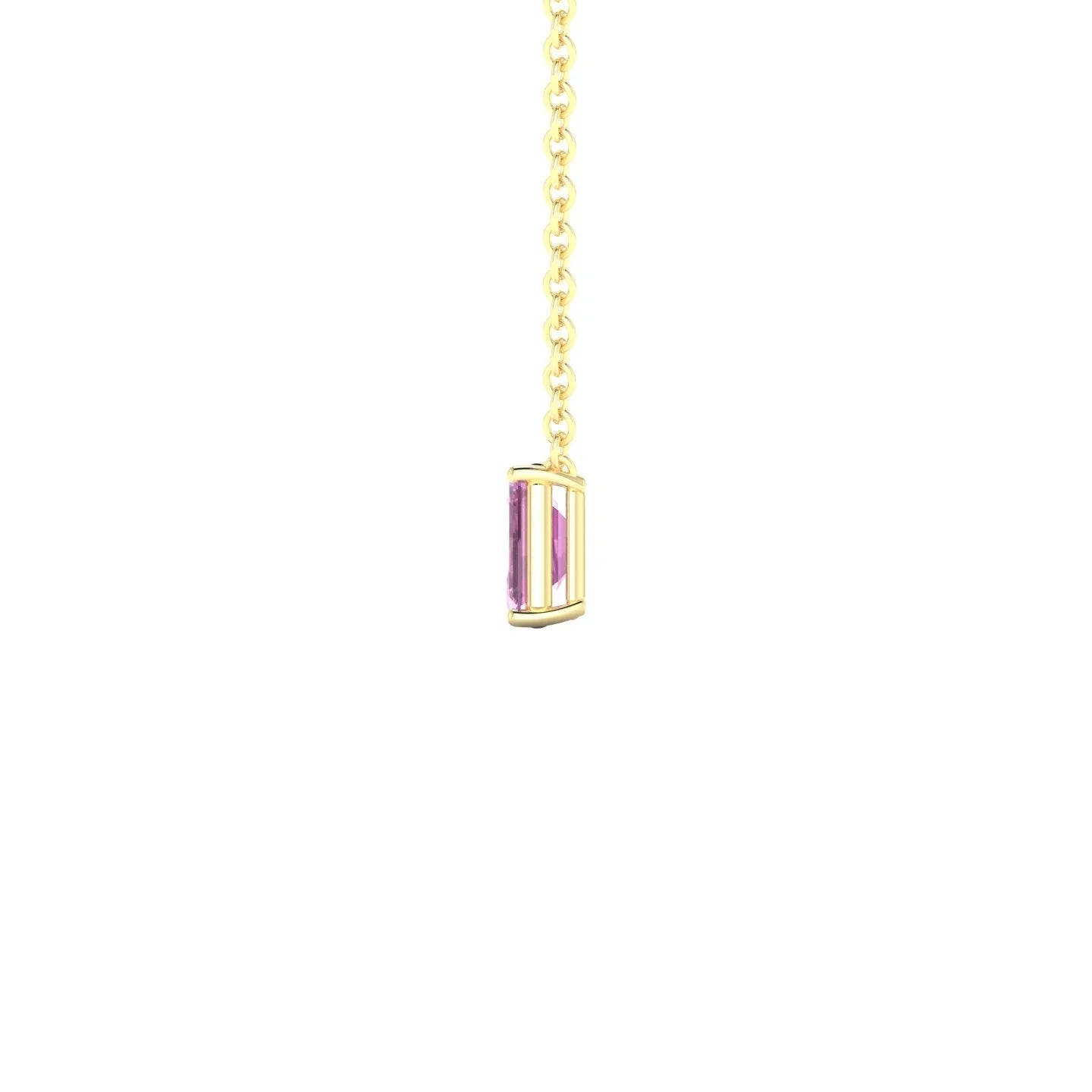 Radiance | 18k Yellow Gold 5 x 3 mm Emerald Pink Sapphire Pendant