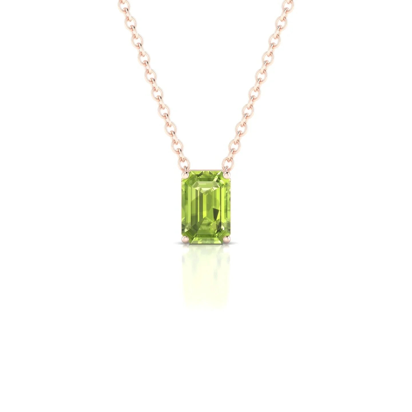 Radiance | 18k Rose Gold 6 x 4 mm Emerald Peridot Pendant