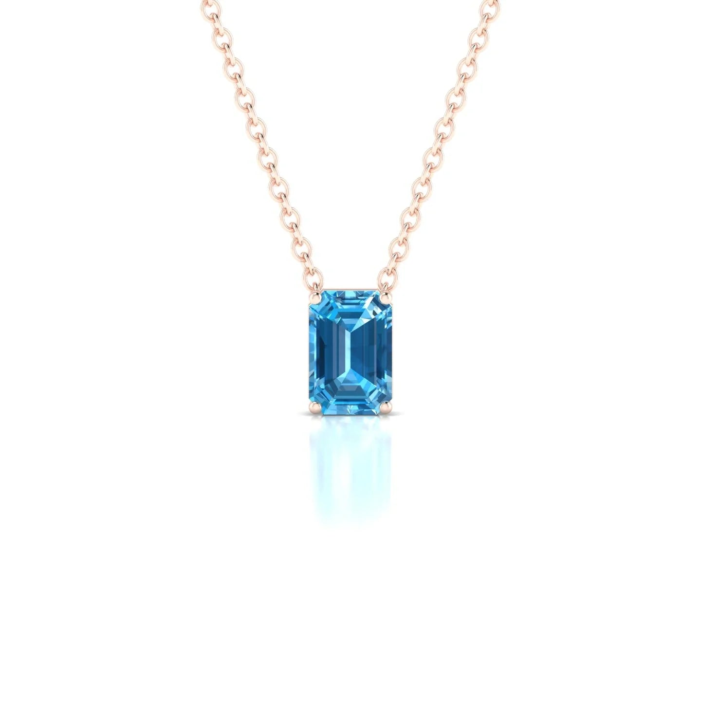 Radiance | 18k Rose Gold 6 x 4 mm Emerald Topaz Pendant