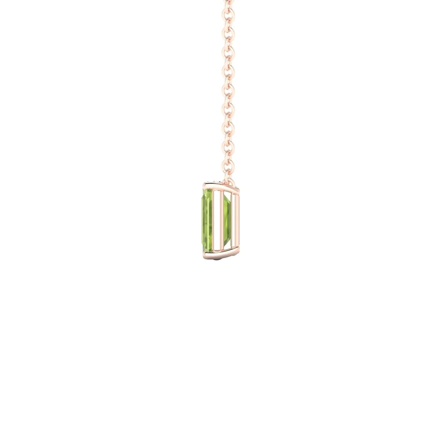 Radiance | 18k Rose Gold 6 x 4 mm Emerald Peridot Pendant