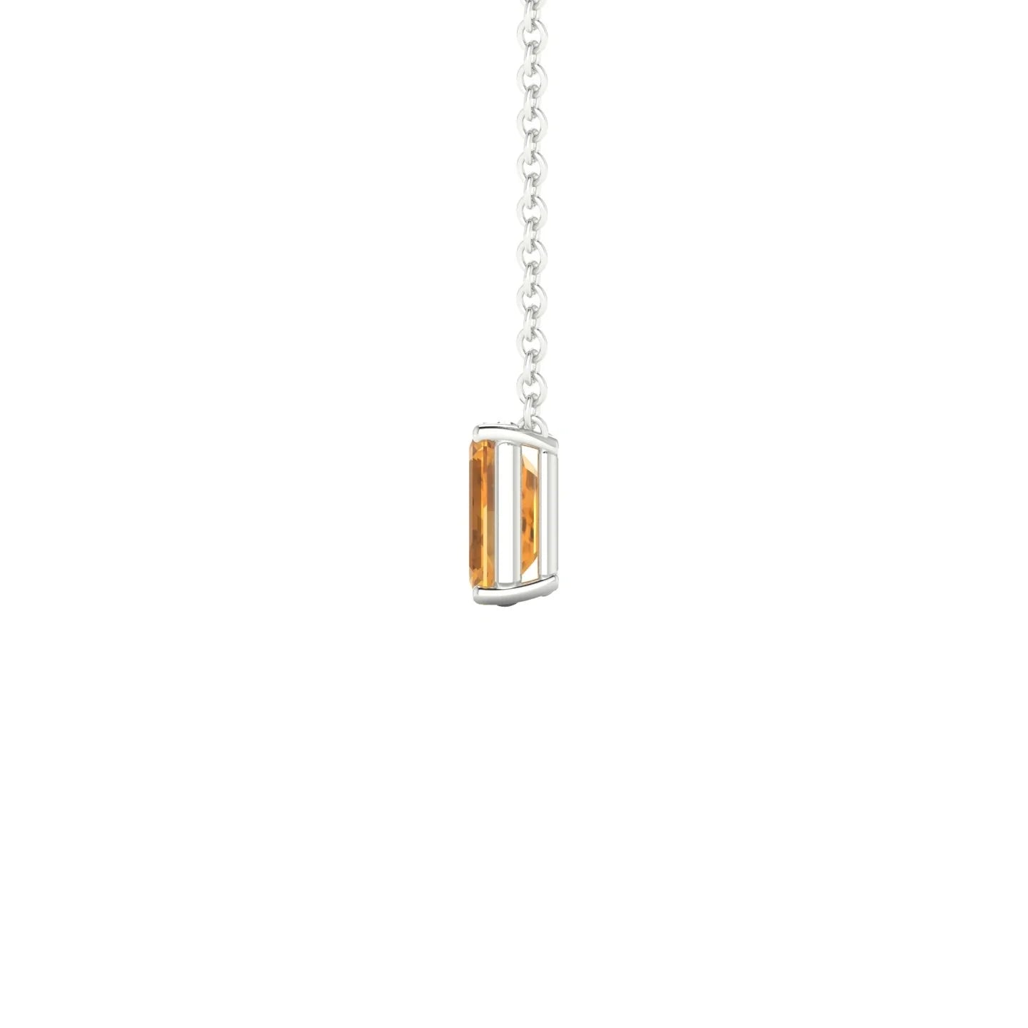 Radiance | 18k White Gold 6 x 4 mm Emerald Citrine Pendant