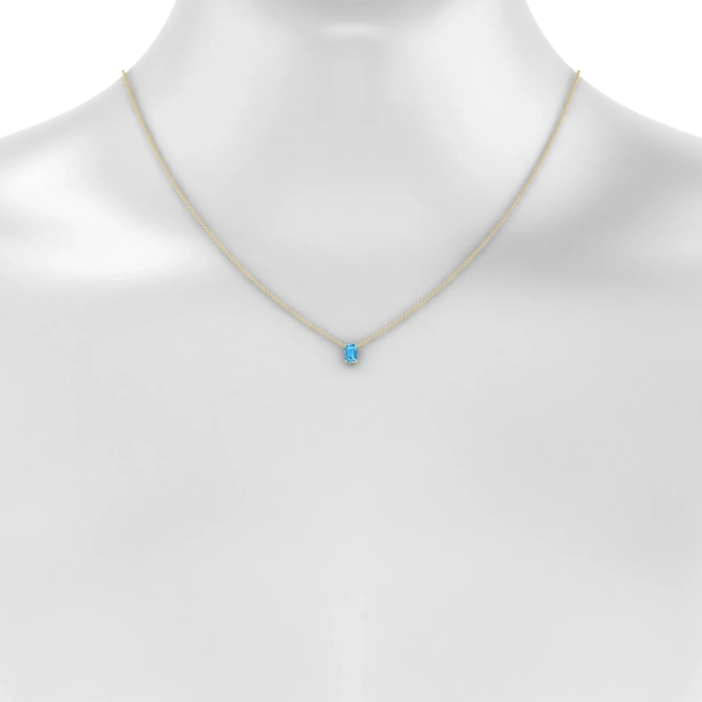 Radiance | 18k Yellow Gold 6 x 4 mm Emerald Topaz Pendant