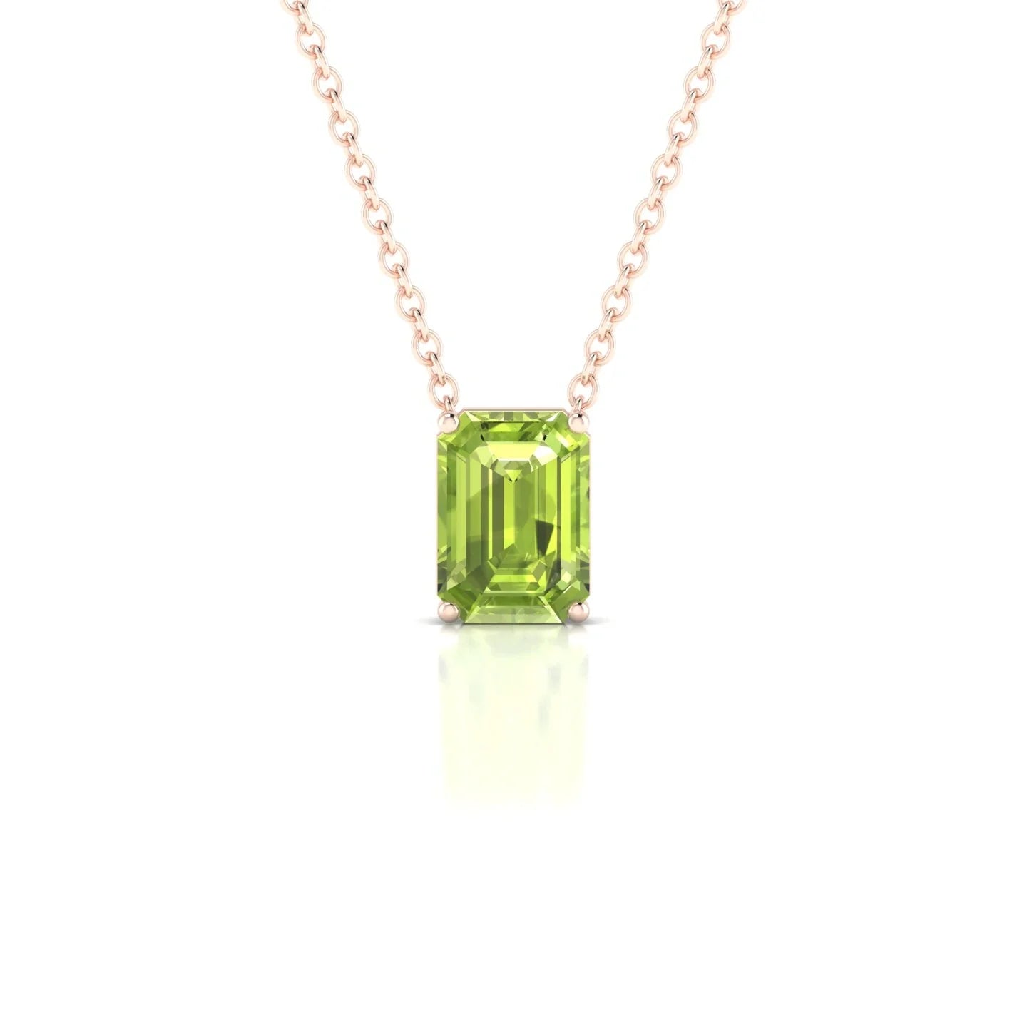 Radiance | 18k Rose Gold 7 x 5 mm Emerald Peridot Pendant