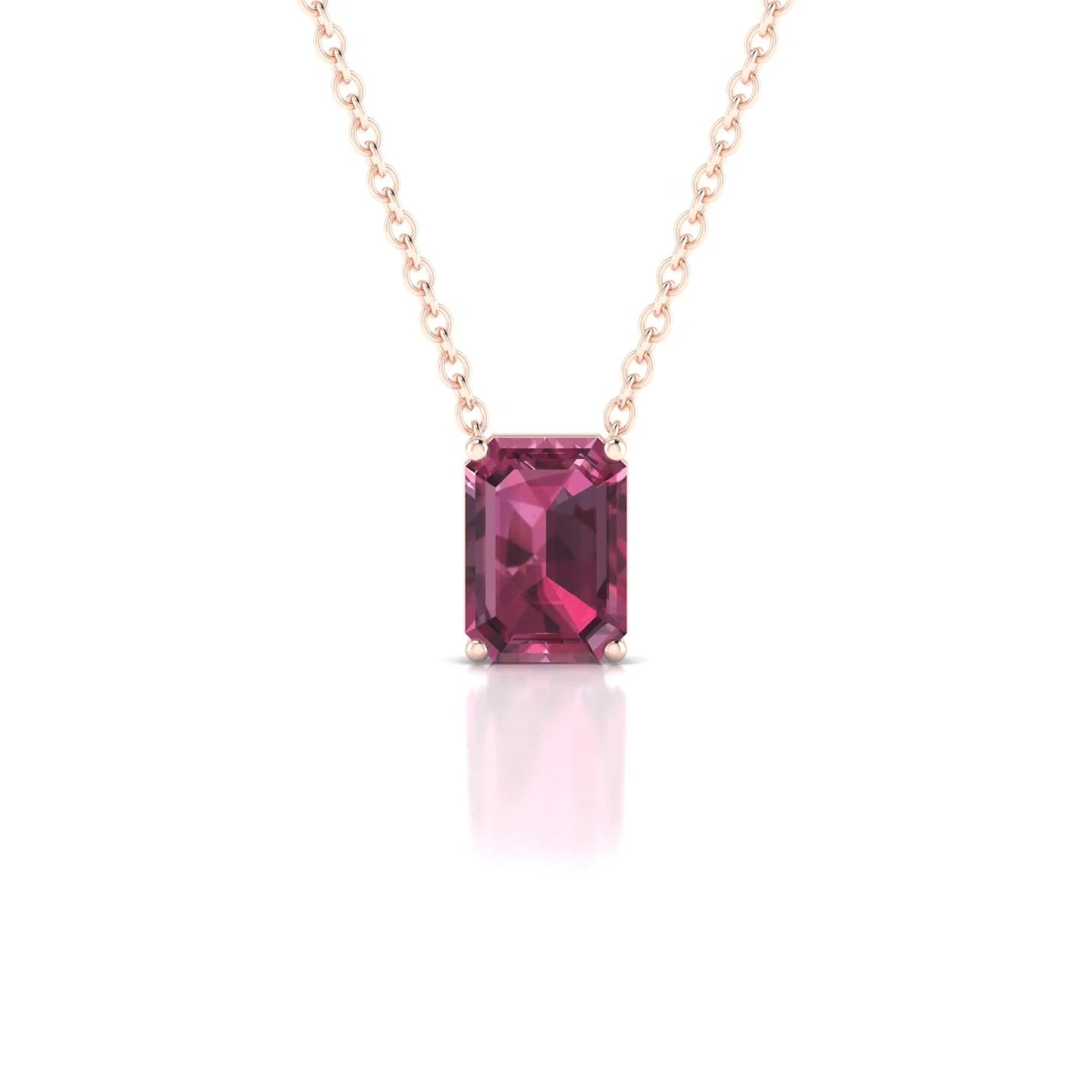 Radiance | 18k Rose Gold 7 x 5 mm Emerald Rhodolite Pendant
