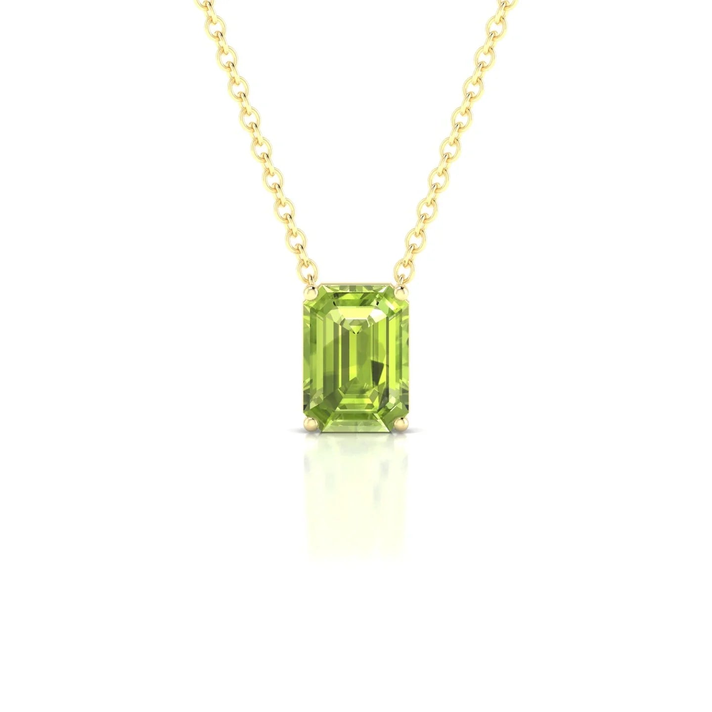 Radiance | 18k Yellow Gold 7 x 5 mm Emerald Peridot Pendant