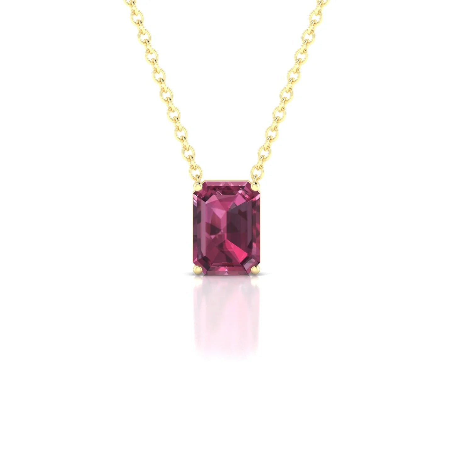 Radiance | 18k Yellow Gold 7 x 5 mm Emerald Rhodolite Pendant