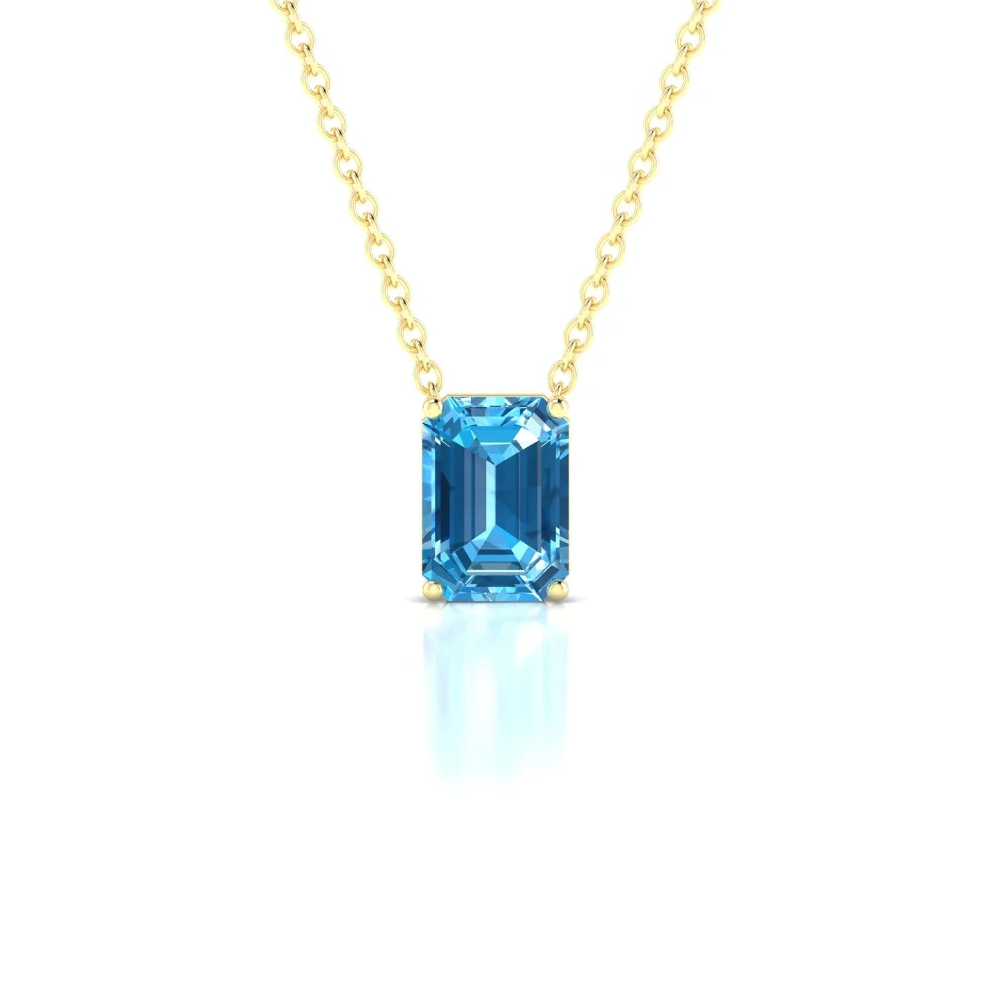 Radiance | 18k Yellow Gold 7 x 5 mm Emerald Topaz Pendant