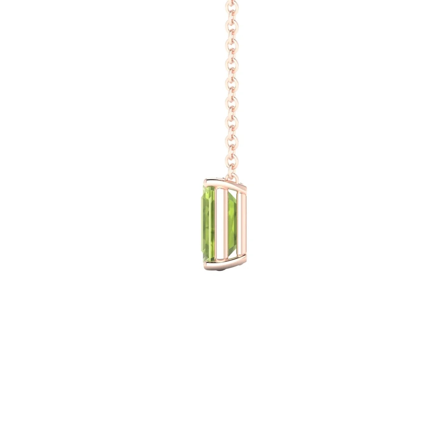 Radiance | 18k Rose Gold 7 x 5 mm Emerald Peridot Pendant