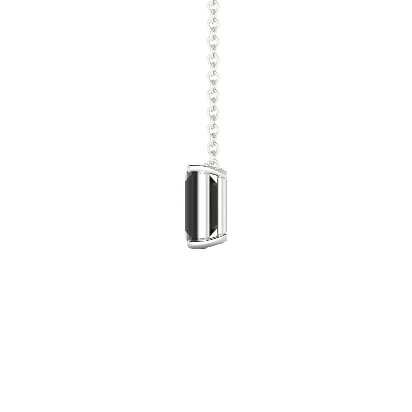 Radiance | 18k White Gold 7 x 5 mm Emerald Black Diamond Pendant