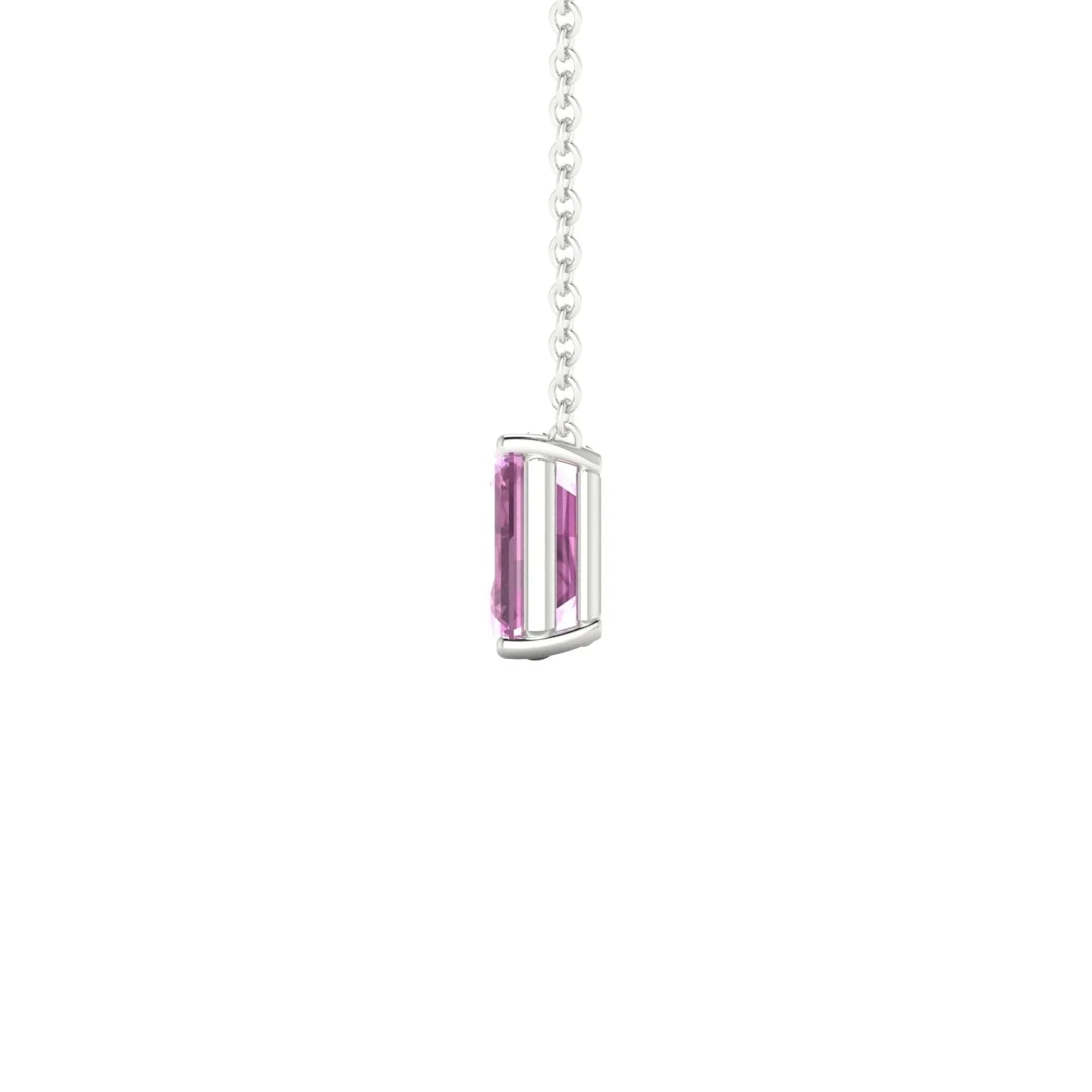 Radiance | 18k White Gold 7 x 5 mm Emerald Pink Sapphire Pendant