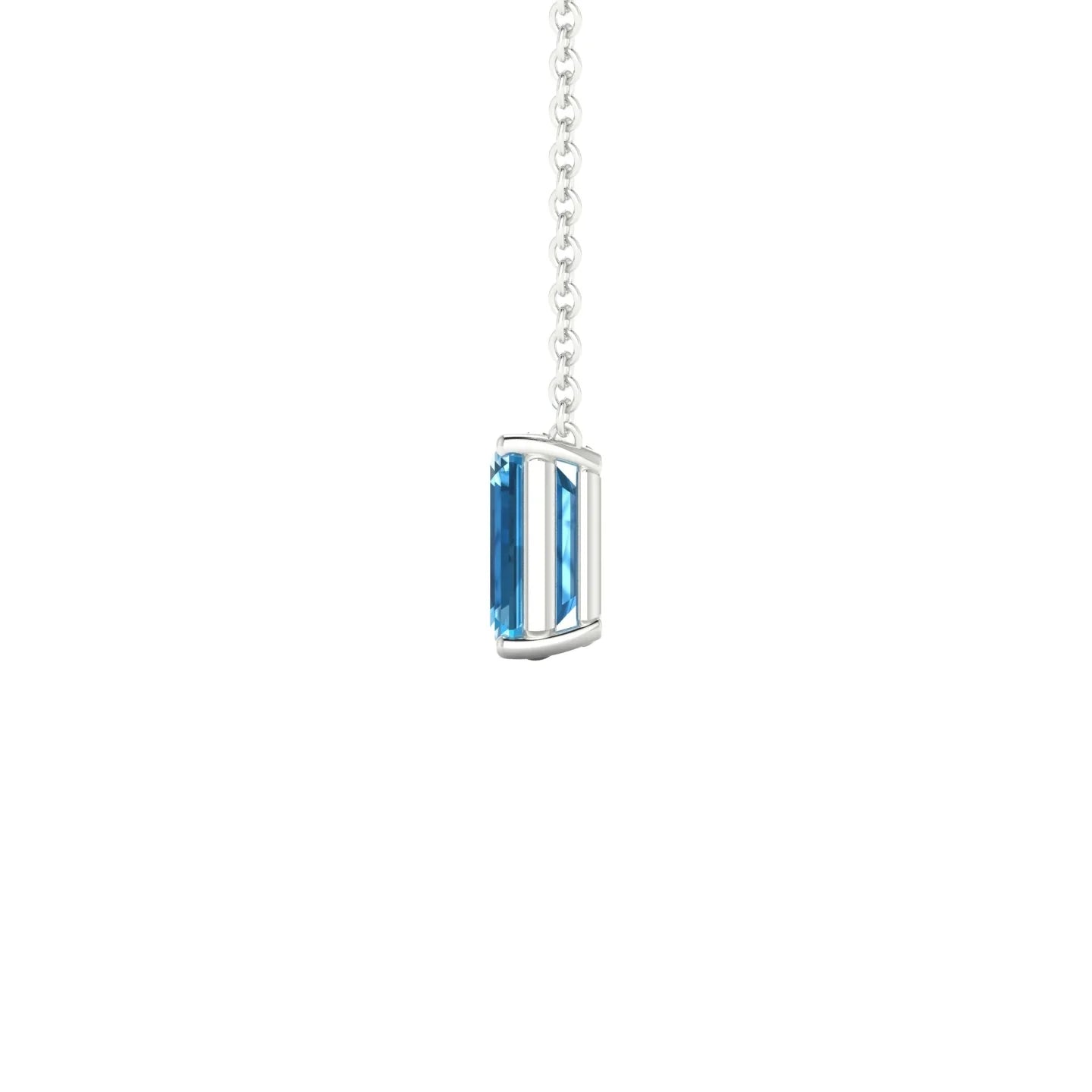 Radiance | 18k White Gold 7 x 5 mm Emerald Topaz Pendant