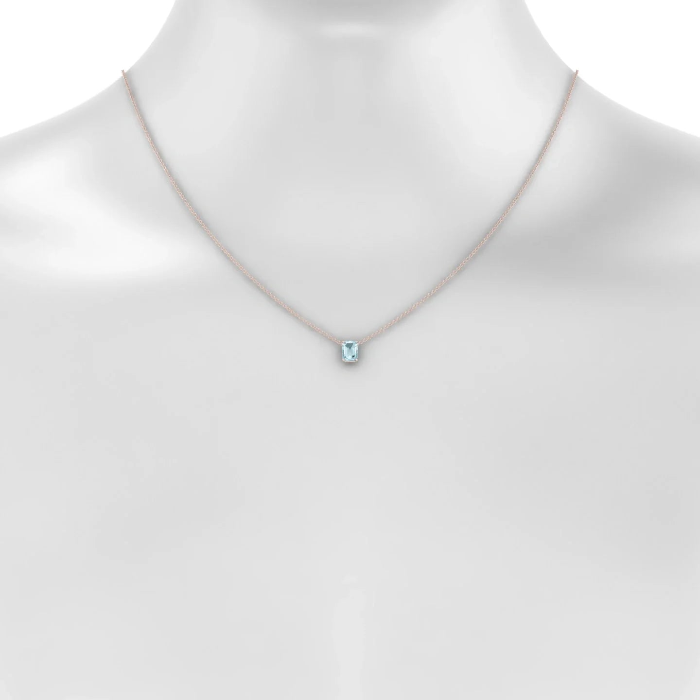 Radiance | 18k Rose Gold 7 x 5 mm Emerald Aquamarine Pendant