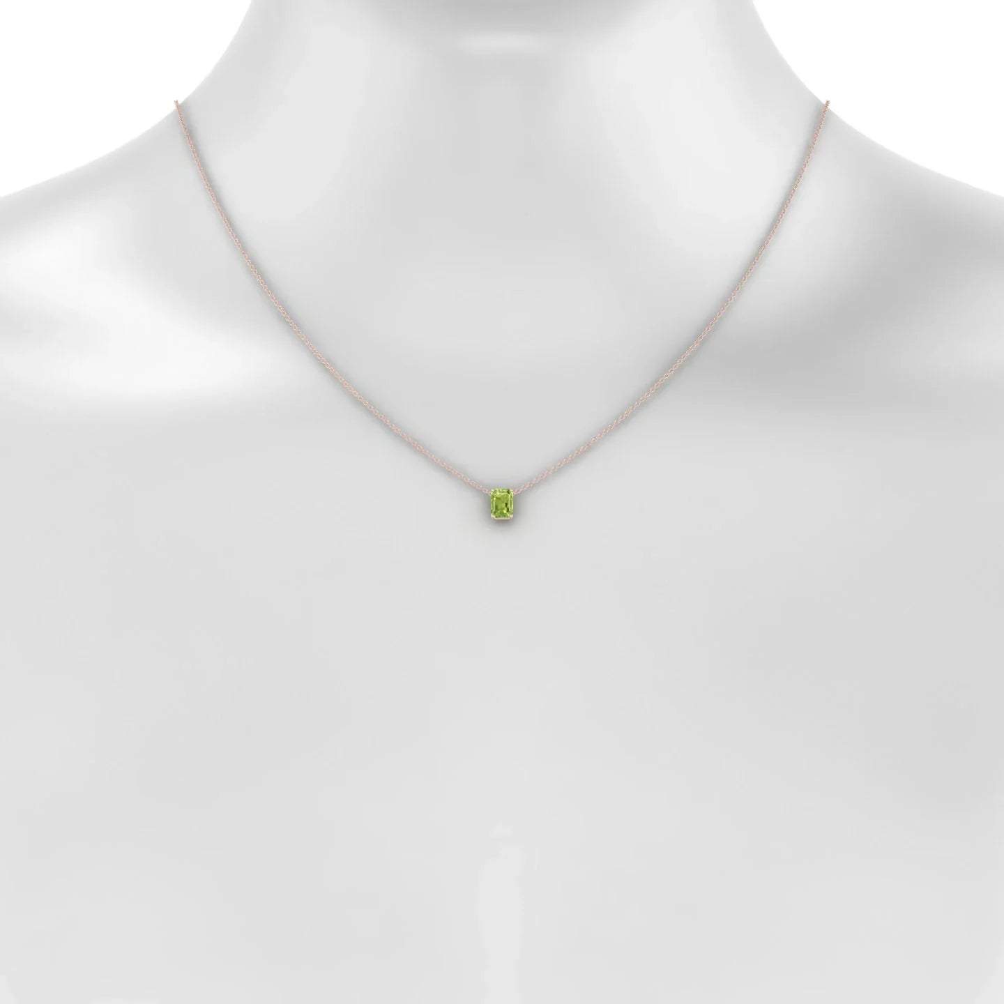 Radiance | 18k Rose Gold 7 x 5 mm Emerald Peridot Pendant