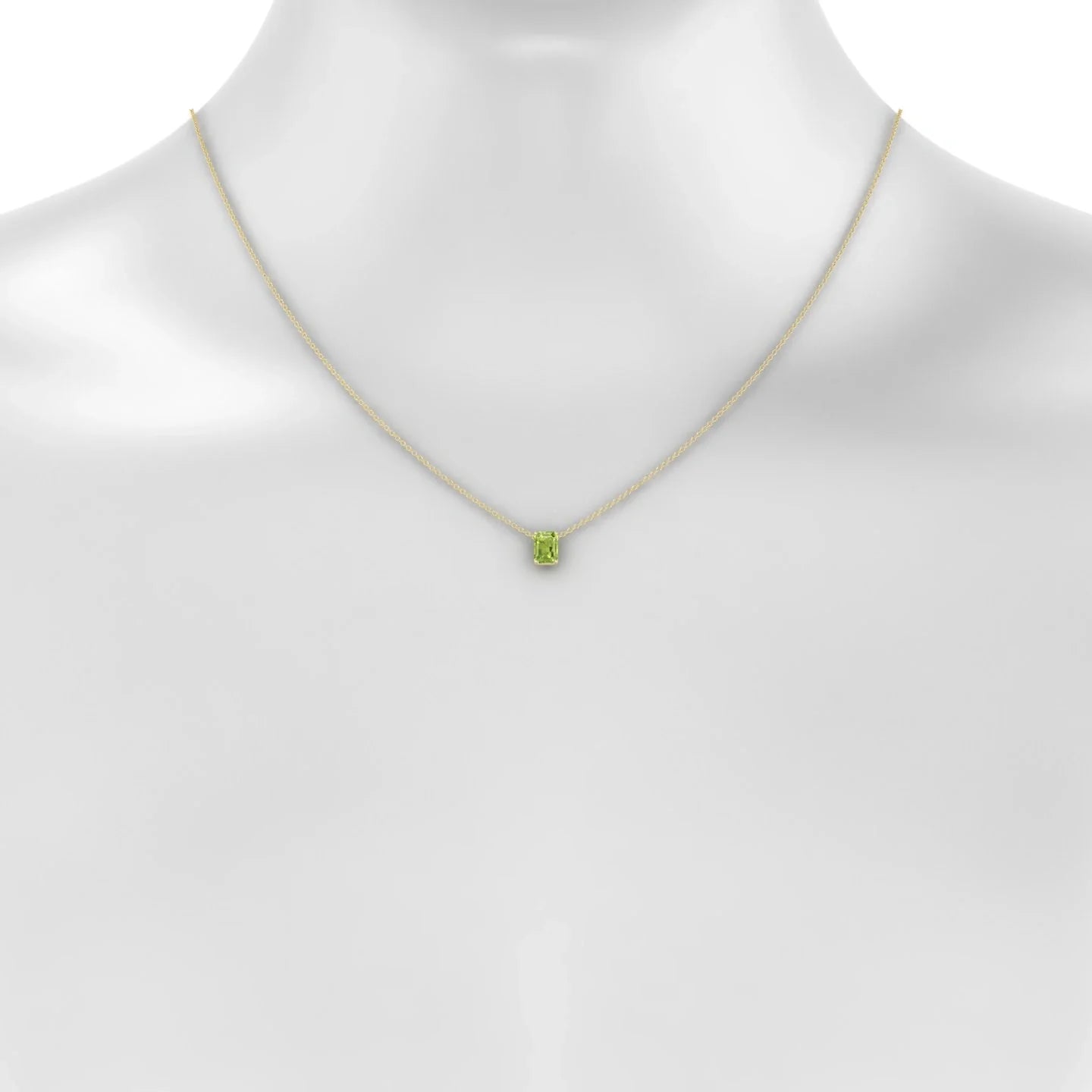 Radiance | 18k Yellow Gold 7 x 5 mm Emerald Peridot Pendant