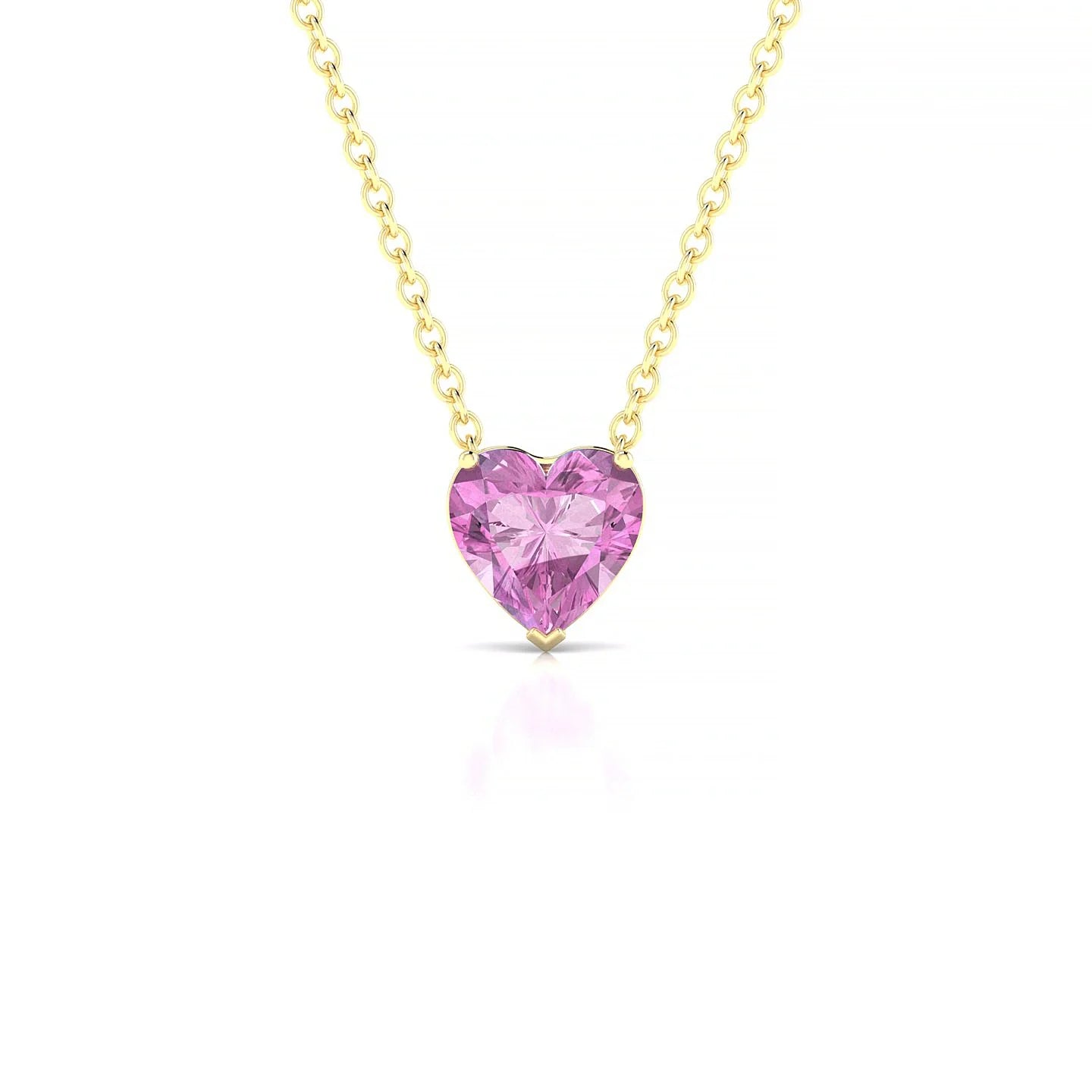 Radiance | 18k Yellow Gold 5.5 mm Heart Pink Sapphire Pendant