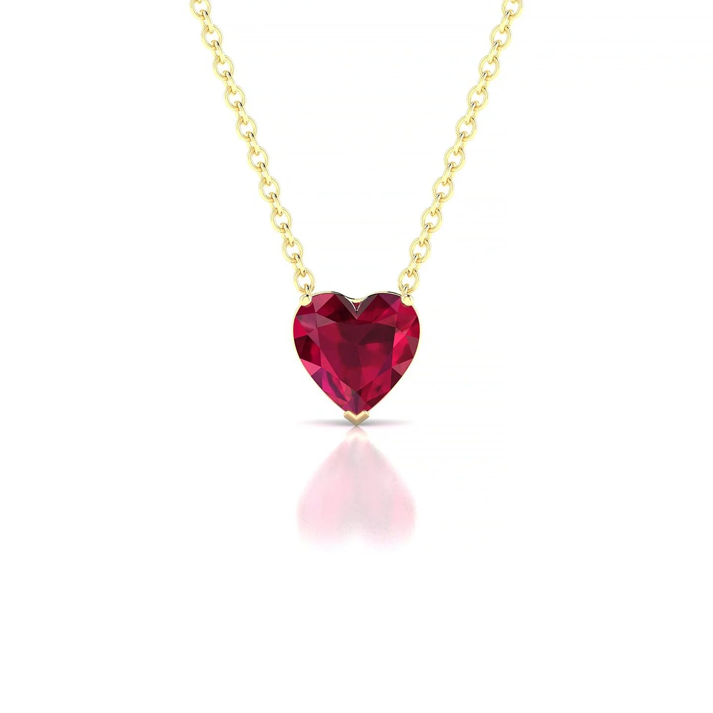 Radiance | 18k Yellow Gold 5.5 mm Heart Ruby Pendant