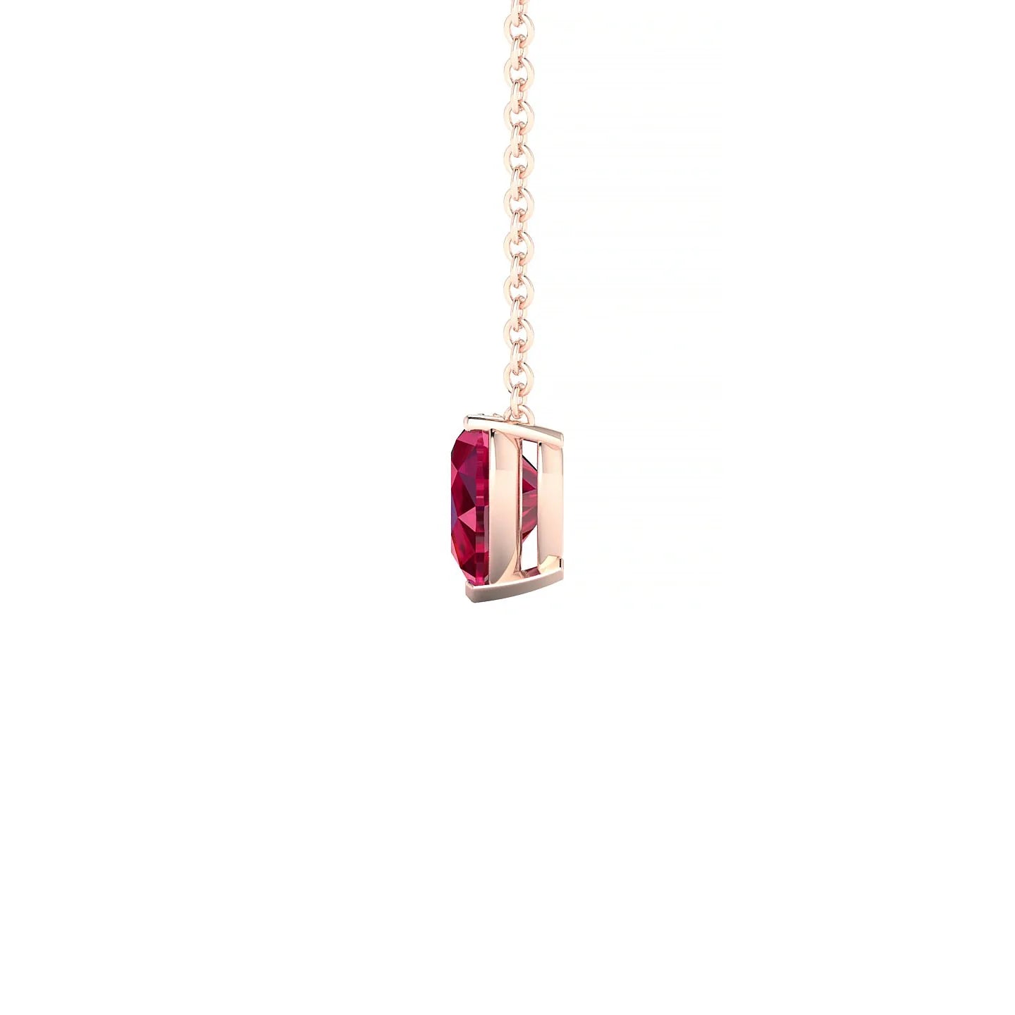 Radiance | 18k Rose Gold 5.5 mm Heart Ruby Pendant