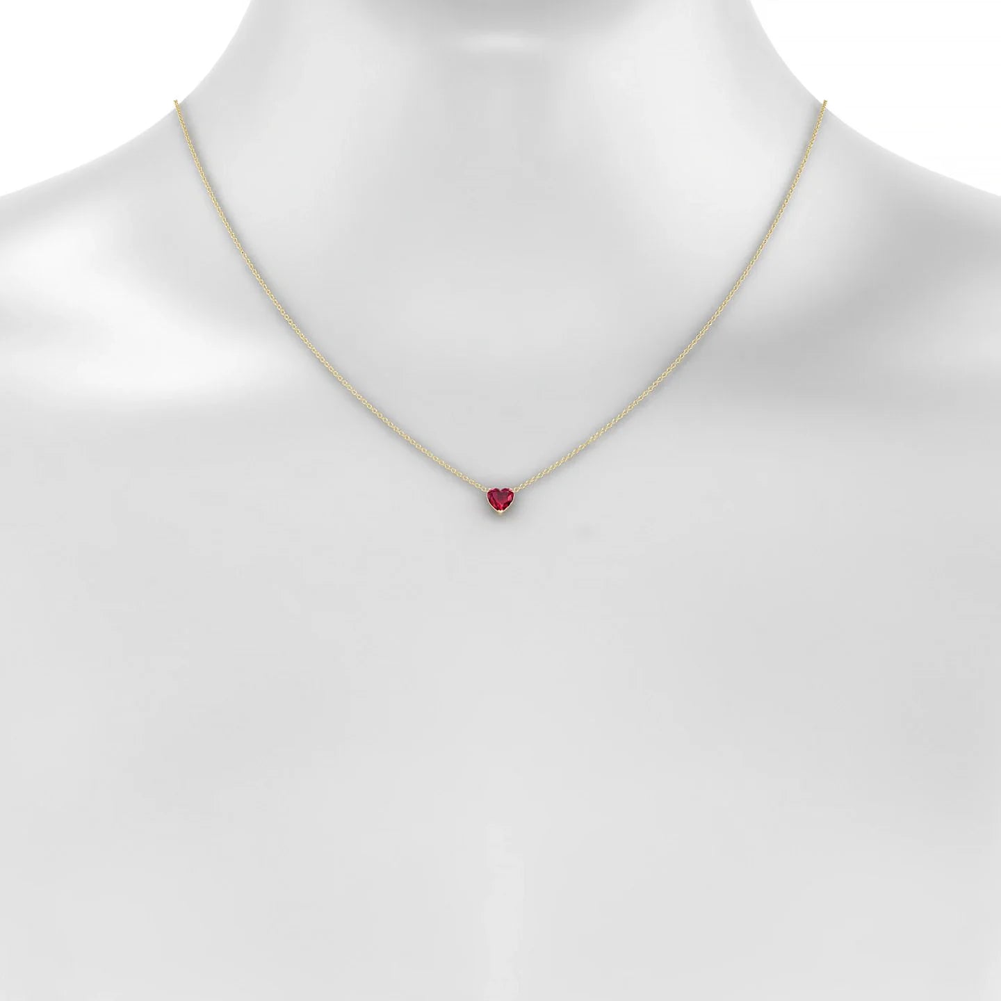 Radiance | 18k Yellow Gold 5.5 mm Heart Ruby Pendant