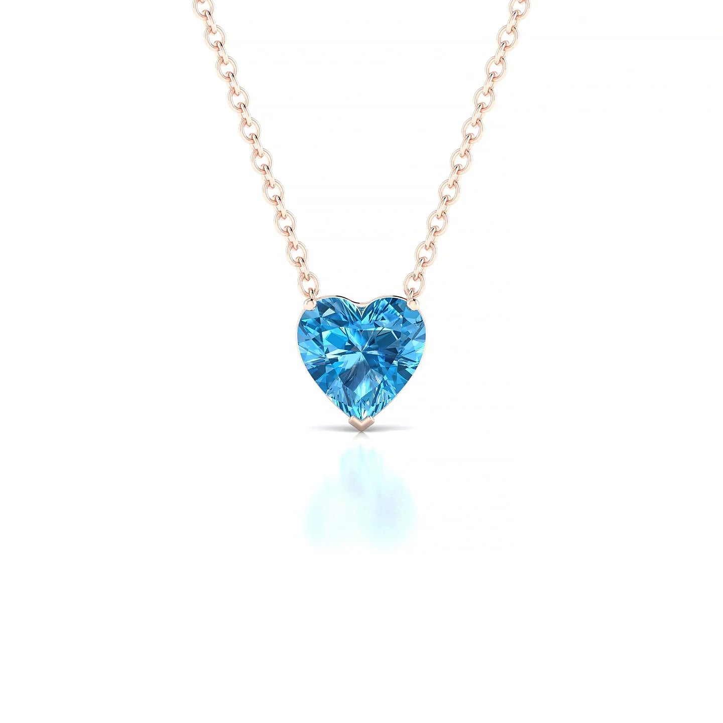 Radiance | 18k Rose Gold 6 mm Heart Topaz Pendant
