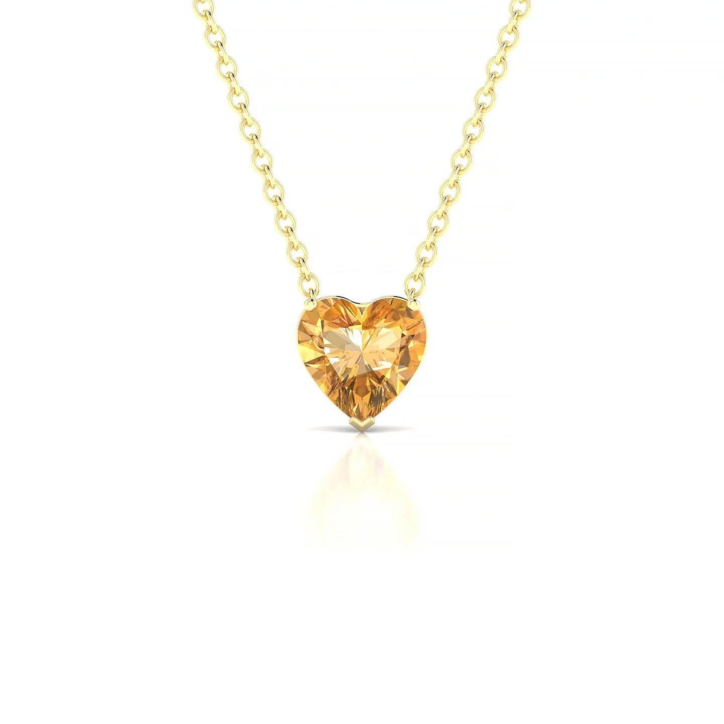 Radiance | 18k Yellow Gold 6 mm Heart Citrine Pendant
