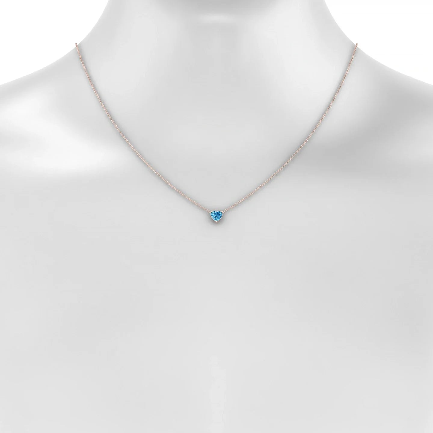 Radiance | 18k Rose Gold 6 mm Heart Topaz Pendant