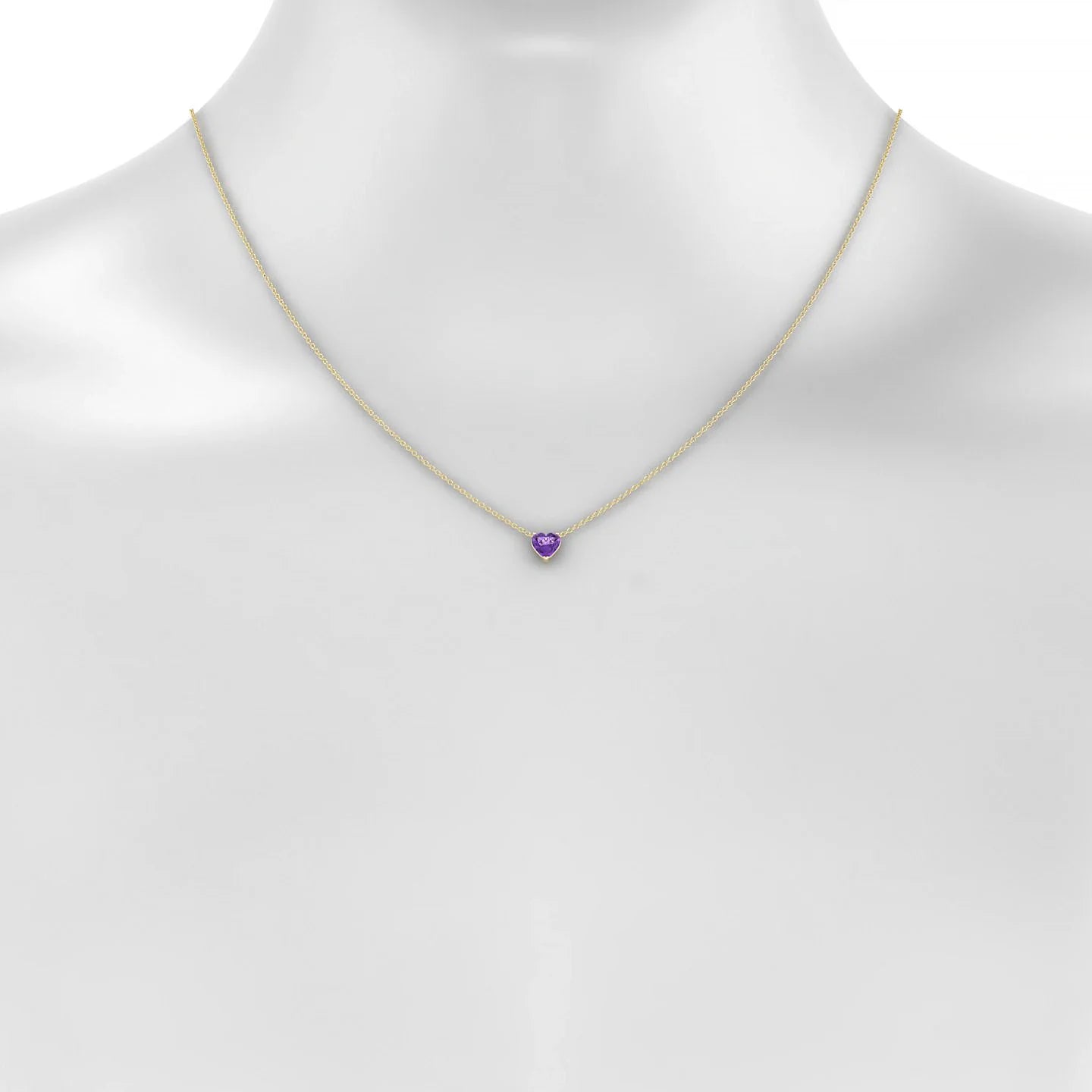 Radiance | 18k Yellow Gold 6 mm Heart Amethyst Pendant