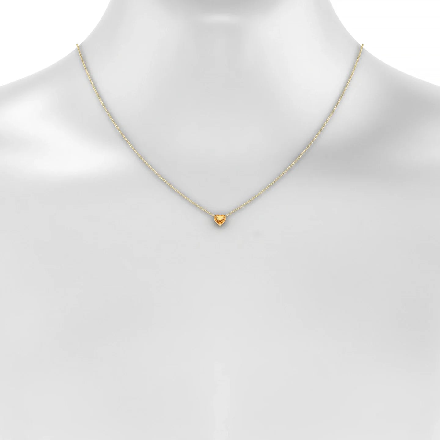 Radiance | 18k Yellow Gold 6 mm Heart Citrine Pendant