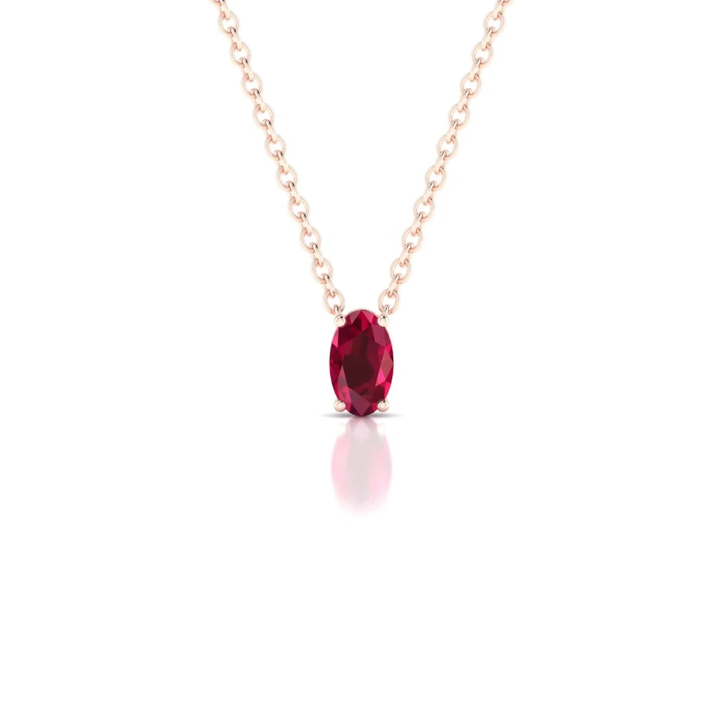 Radiance | 18k Rose Gold 5 x 3 mm Oval Ruby Pendant