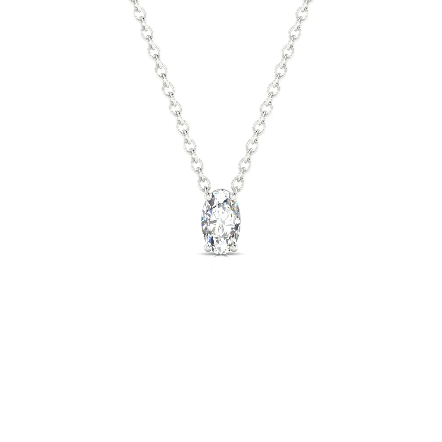 Radiance | 18k White Gold 5 x 3 mm Oval Diamond Pendant