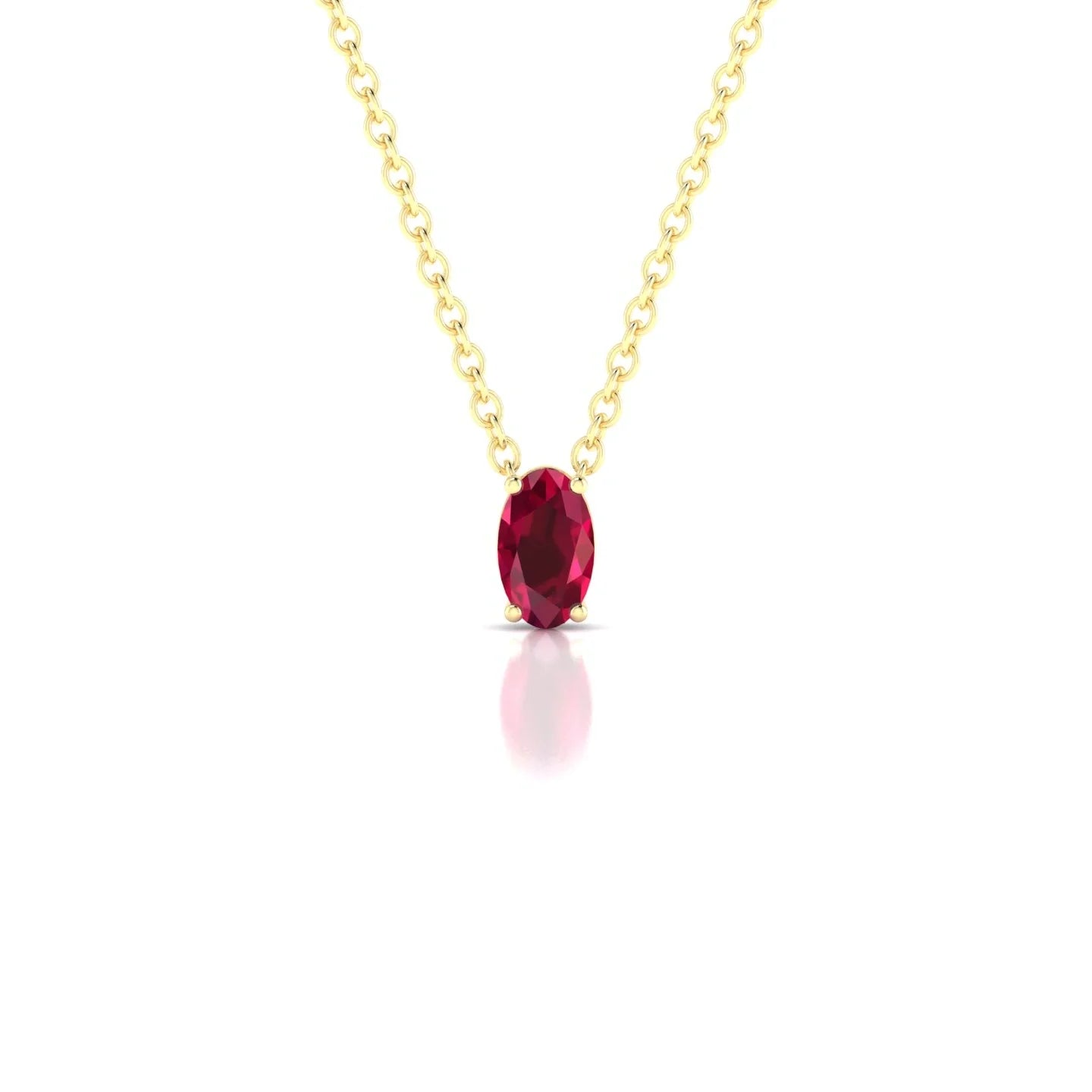 Radiance | 18k Yellow Gold 5 x 3 mm Oval Ruby Pendant