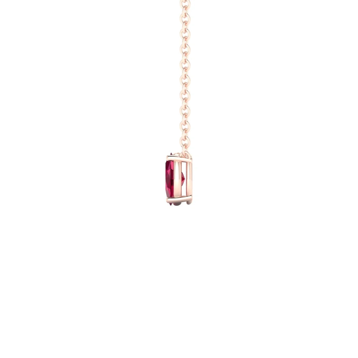 Radiance | 18k Rose Gold 5 x 3 mm Oval Ruby Pendant