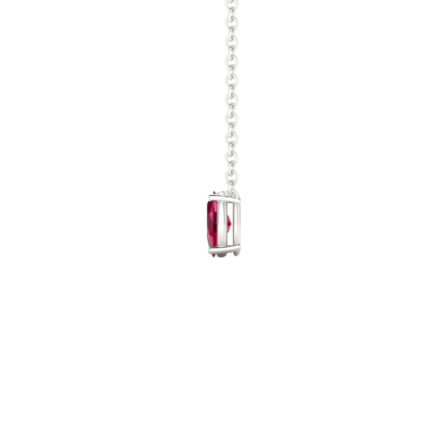 Radiance | 18k White Gold 5 x 3 mm Oval Ruby Pendant