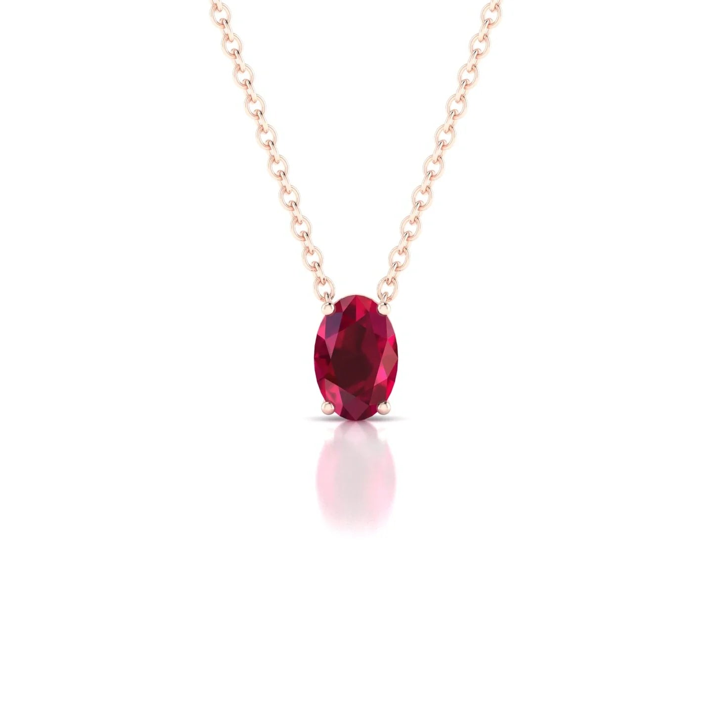 Radiance | 18k Rose Gold 6 x 4 mm Oval Ruby Pendant