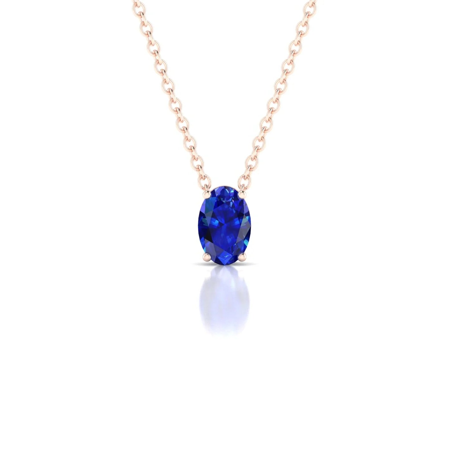 Radiance | 18k Rose Gold 6 x 4 mm Oval Sapphire Pendant
