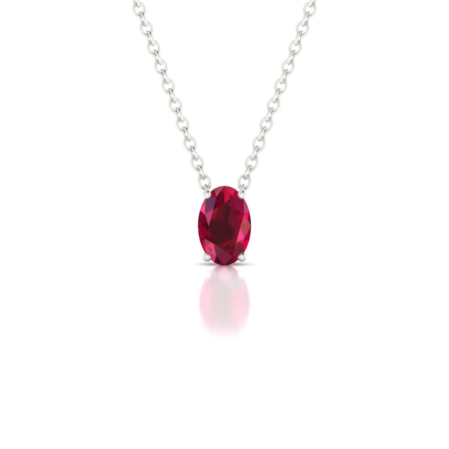 Radiance | 18k White Gold 6 x 4 mm Oval Ruby Pendant