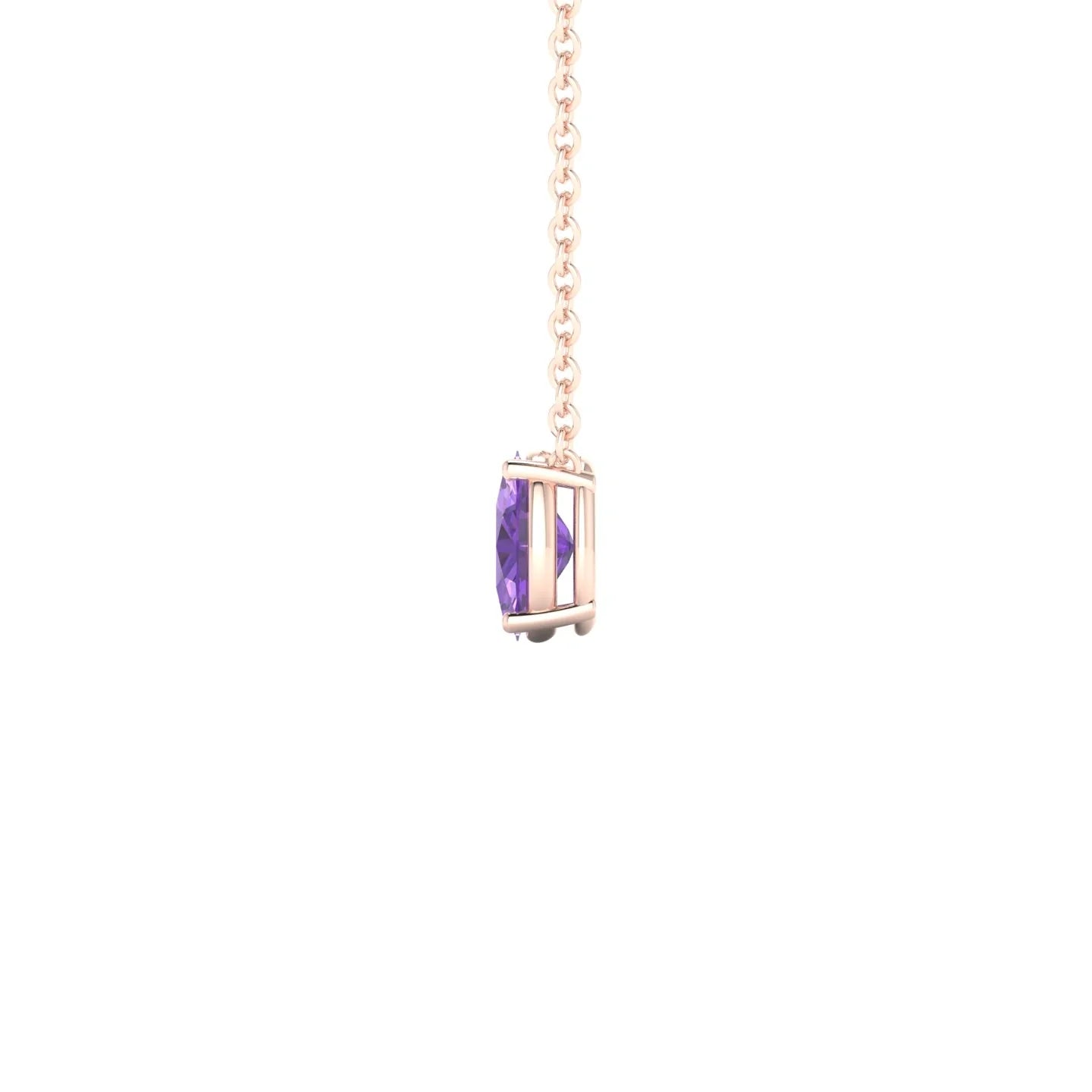 Radiance | 18k Rose Gold 6 x 4 mm Oval Amethyst Pendant