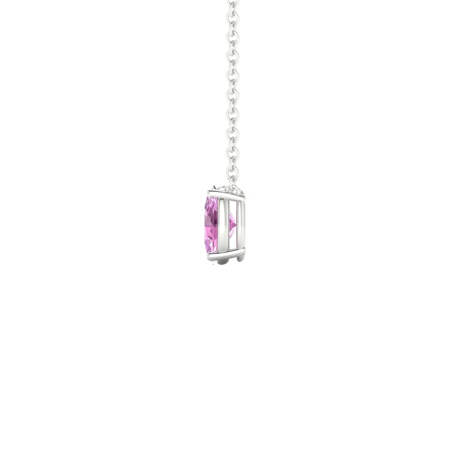 Radiance | 18k White Gold 6 x 4 mm Oval Pink Sapphire Pendant