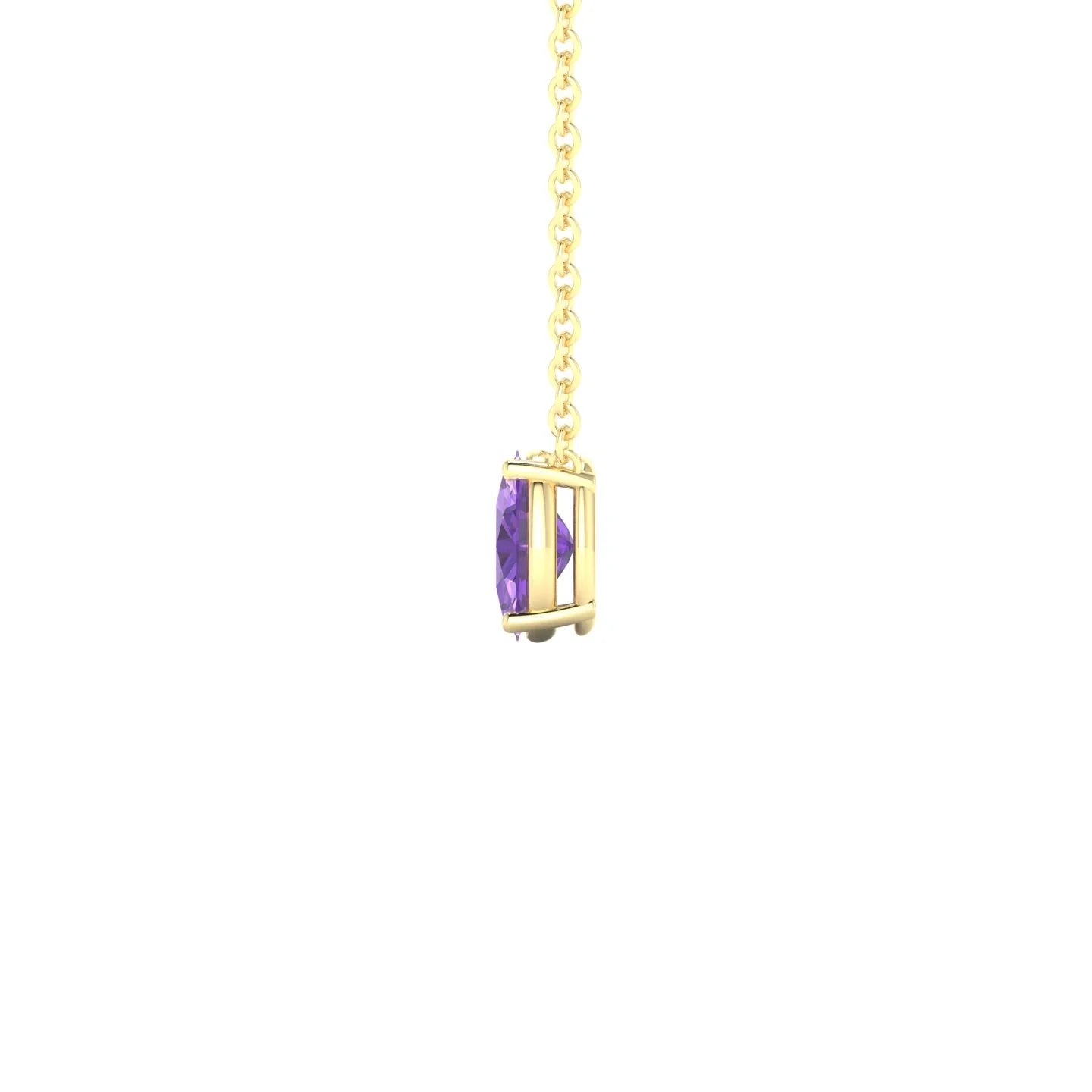 Radiance | 18k Yellow Gold 6 x 4 mm Oval Amethyst Pendant